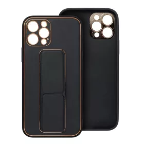 iPhone 14 Forcell Leather Kickstand tok fekete-5903396164576 1 kép