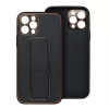 iPhone 14 Plus Forcell Leather Kickstand tok fekete-5903396164996 1 kép