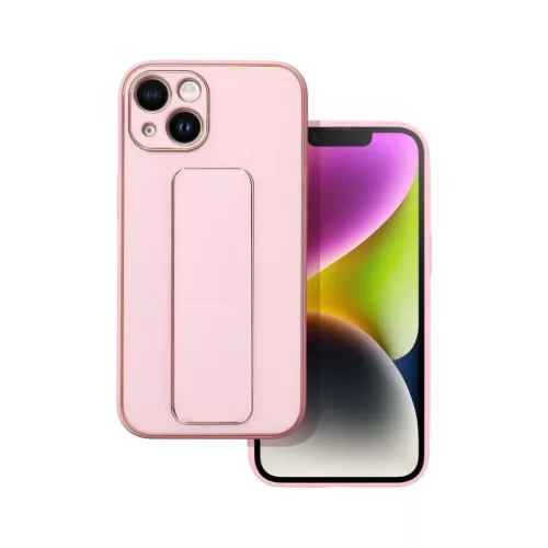 iPhone 14 Plus Forcell Leather Kickstand tok rózsaszín-5903396165009 6 kép