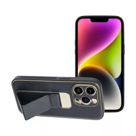 iPhone 14 Pro Forcell Leather Kickstand tok fekete-5903396164569 7 kép