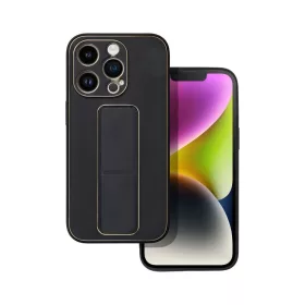iPhone 14 Pro Forcell Leather Kickstand tok fekete-5903396164569 1 kép