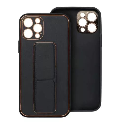 iPhone 14 Pro Forcell Leather Kickstand tok fekete-5903396164569 9 kép