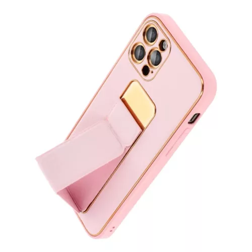 iPhone 14 Pro Forcell Leather Kickstand tok rózsaszín-5903396164590 9 kép