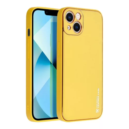 iPhone 14 Plus Forcell Leather tok sárga-5903396165030 3 kép
