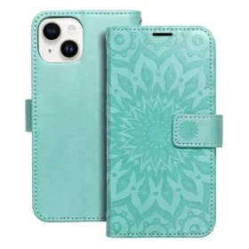 iPhone 14 Plus Forcell MEZZO mandala mintás fliptok zöld-5903396166051 8 kép