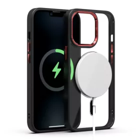 iPhone 14 Pro Max MagSafe-kompatibilis átlátszó tok fekete kerettel- 2 kép