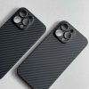 iPhone 14 Pro MagSafe-kompatibilis karbon mintás TPU tok fekete szín- 4 kép