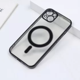 iPhone 14 Pro MagSafe-kompatibilis átlátszó TPU tok fekete kerettel- 1 kép