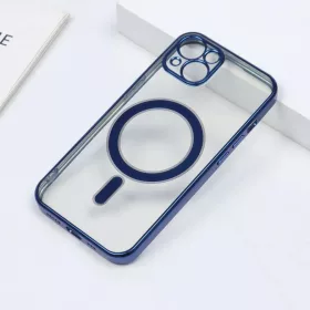 iPhone 14 Pro MagSafe-kompatibilis átlátszó TPU tok kék kerettel A- 1 kép