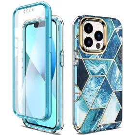iPhone 14 Pro Max márvány mintás 360 fokos védelmet biztosító TP- 1 kép