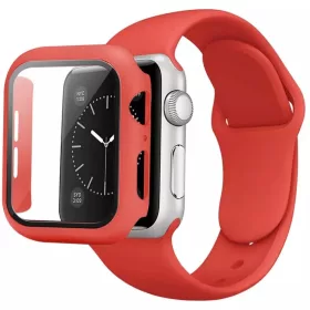 Apple Watch 40mm szilikon óraszíj és tok piros- 1 kép