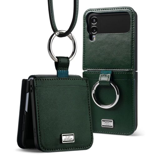 Samsung Galaxy Z Flip 4 Ringke Folio Signature valódi bőr tok vállp-8809881261256 16 kép