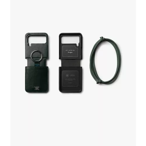 Samsung Galaxy Z Flip 4 Ringke Folio Signature valódi bőr tok vállp-8809881261256 8 kép