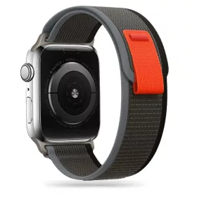   Apple Watch 4/5/6/7/8/9/10/11//SE/Ultra (42/44/45/49mm) Tech-Protect Nylon szíj fekete/narancs