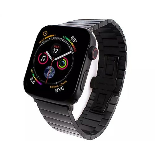 Apple Watch 4/5/6/7/8/SE (38/40/41mm) fém óraszíj fekete Alphajack- 1 kép