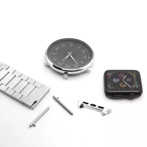 Apple Watch 4/5/6/7/8/SE (38/40/41mm) fém óraszíj ezüst Alphajack- 5 kép