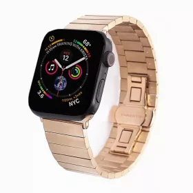 Apple Watch 4/5/6/7/8/SE/Ultra (42/44/45/49mm) fém óraszíj rose gol- 1 kép