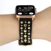 Apple Watch 4/5/6/7/8/SE (38/40/41mm) szegecses bőr óraszíj fekete - 3 kép