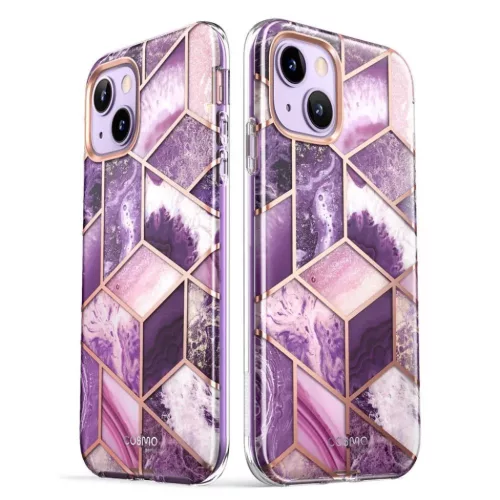  iPhone 14 Plus Lila Supcase Cosmo Márvány mintás tok-843439119413 4 kép