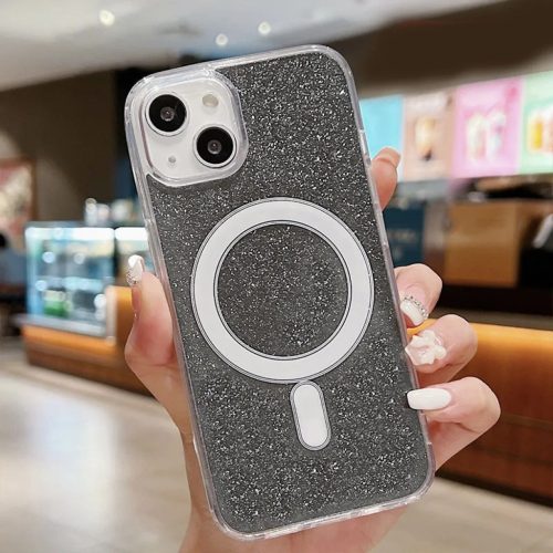 iPhone 14 MagSafe-kompatibilis glitter tok sötétszürke Alphajack- 1 kép