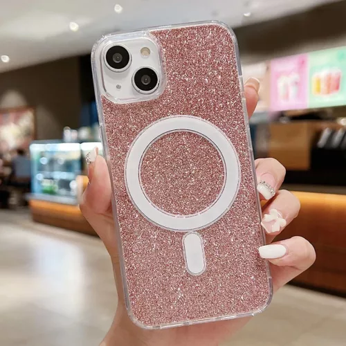 iPhone 14 Pro MagSafe-kompatibilis glitter tok rózsaszín Alphajack- 2 kép