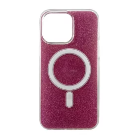 iPhone 14 Pro MagSafe-kompatibilis glitter tok rózsavörös Alphajack- 1 kép