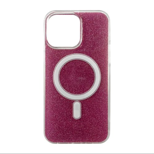 iPhone 14 Pro MagSafe-kompatibilis glitter tok rózsavörös Alphajack- 1 kép