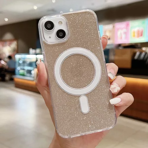 iPhone 14 Pro Max MagSafe-kompatibilis glitter tok arany Alphajack- 2 kép