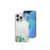 iPhone 14 Plus MagSafe-kompatibilis átlátszó virágmintás tok Alph- 4 kép