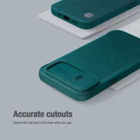 iPhone 14 Plus Nillkin Qin Pro bőr szövet flip tok szürke-6902048249189 1 kép