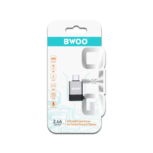 BWOO adapter BZ-35 USB - USB-C szürke OTG-6933654806466 3 kép
