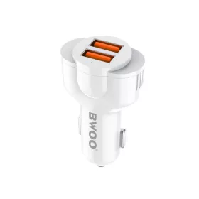 BWOO autós töltő CC52 2x USB 2.1A fehér-6933654802048 1 kép