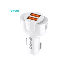BWOO autós töltő CC52 2x USB 2.1A fehér-6933654802048 2 kép