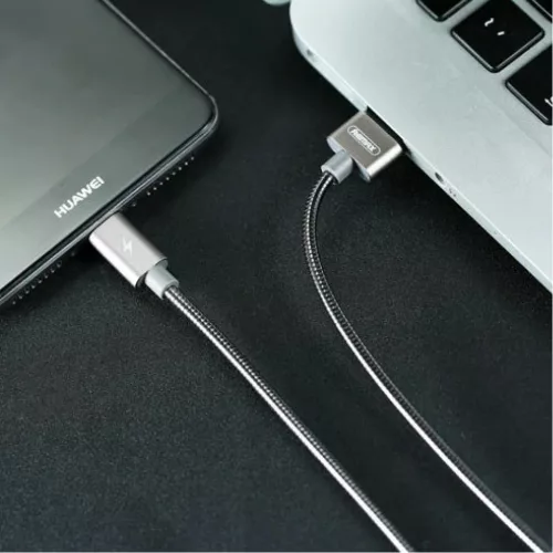 Remax Silver Serpent RC-080a USB/micro USB kábel fém szigeteléssel -6954851276234 4 kép