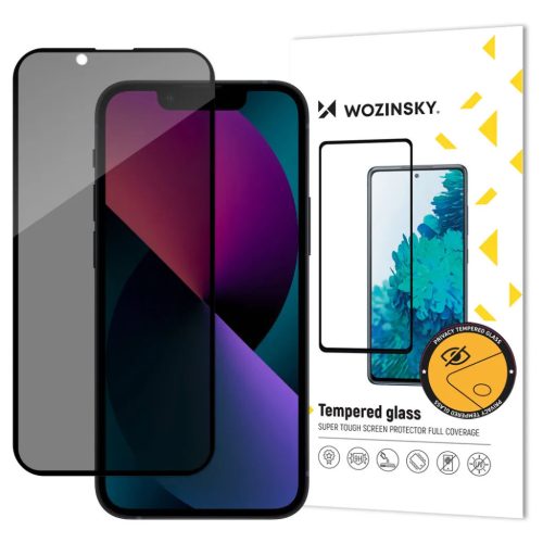 iPhone 16e / 13 / 13 pro Privacy kijelzővédő üvegfólia Wozinsky 9H