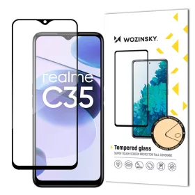 Realme C35 üvegfólia Wozinsky Full Glue 9H fekete kerettel tokbarát-9145576260685 1 kép