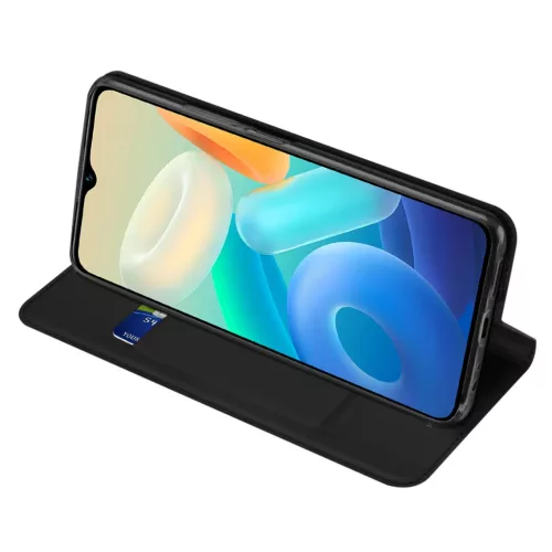 Vivo Y16 / Y02s Dux Ducis Skin Pro Öko Bőr fliptok fekete-6934913032381 9 kép