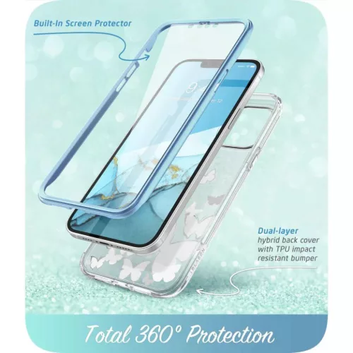 iPhone 14 Plus Supcase Cosmo tok kék pillangós-843439119437 3 kép