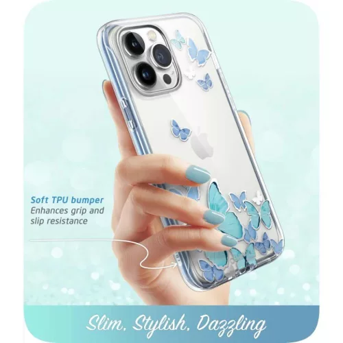  iPhone 14 Pro Max Supcase Cosmo tok kék pillangós-843439119772 1 kép