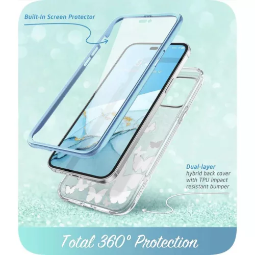  iPhone 14 Pro Max Supcase Cosmo tok kék pillangós-843439119772 3 kép