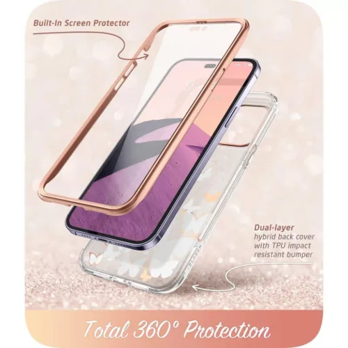  iPhone 14 Pro Max Supcase Cosmo lila pillangós tok-843439120280 2 kép