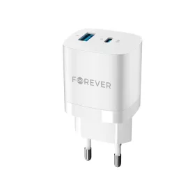 Forever fali töltő adapter GaN PD QC TC-05 1x USB-C + 1x USB 33W feh-5900495978226 2 kép