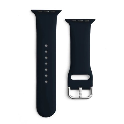 Apple Watch 4/5/6/7/8/9/SE (38/40/41mm) Silicone APS óraszíj fekete-9145576259191 8 kép