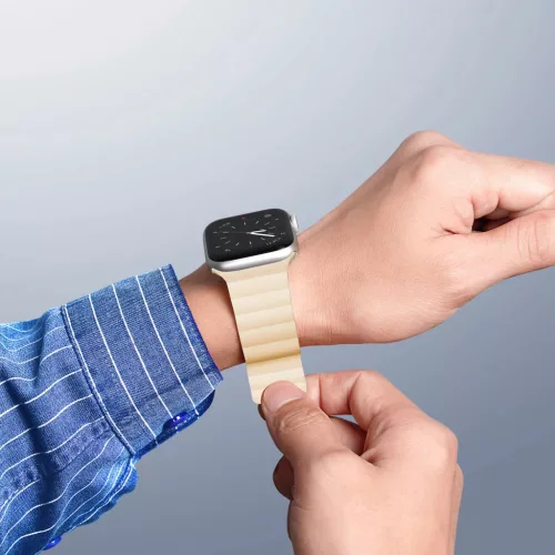 Apple Watch Ultra (49mm) Dux Ducis mágneses óraszíj bézs-6934913033715 6 kép