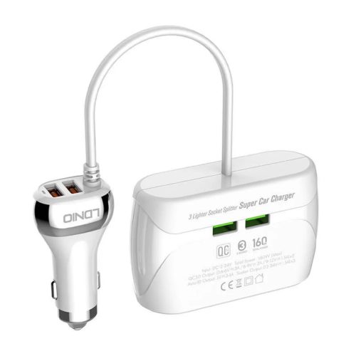 LDNIO C2 autós telefon töltő 2x USB, QC 3.0, LED, 36W, szivargyújt-6933138690079 1 kép