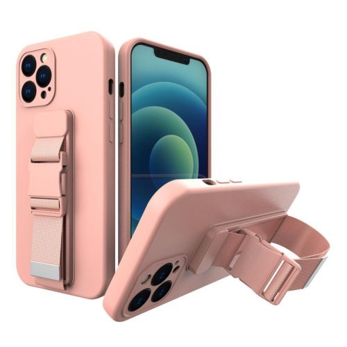 Samsung Galaxy A23 Rope TPU gél tok pánttal rózsaszín-9145576246900 10 kép