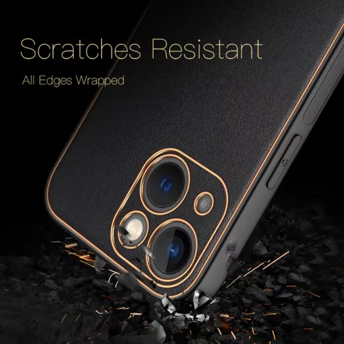 iPhone 14 Plus Dux Ducis Yolo TPU és PU bőr tok fekete-6934913032008 7 kép