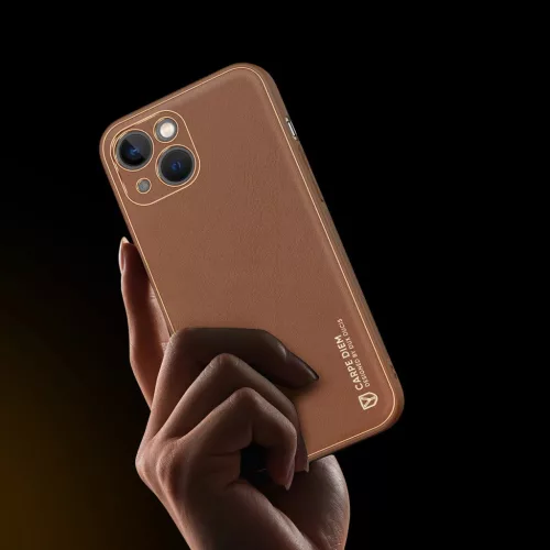 iPhone 14 Plus Dux Ducis Yolo TPU és PU bőr tok barna-6934913032015 7 kép