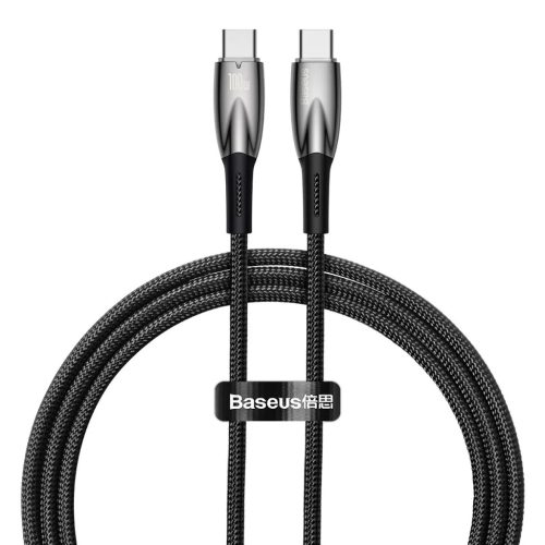 Baseus Glimmer kábel gyorstöltéssel USB-C 480Mb/s PD 100W 1m fekete-6932172618025 3 kép