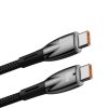 Baseus Glimmer kábel gyorstöltéssel USB-C 480Mb/s PD 100W 1m fekete-6932172618025 8 kép